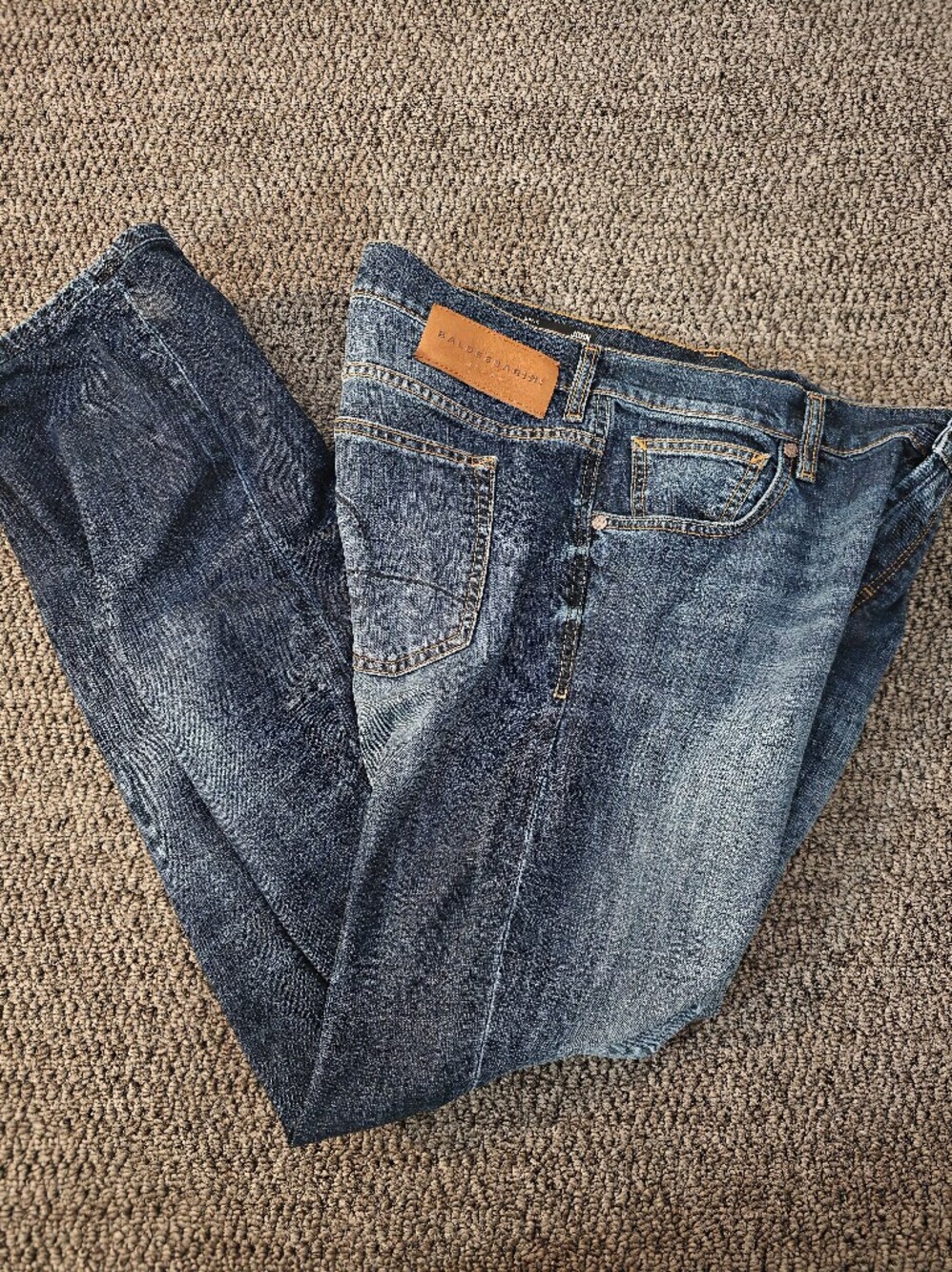 Baldessarini Men's Blue Denim Jeans - Classic Slim Fit Size 36/34